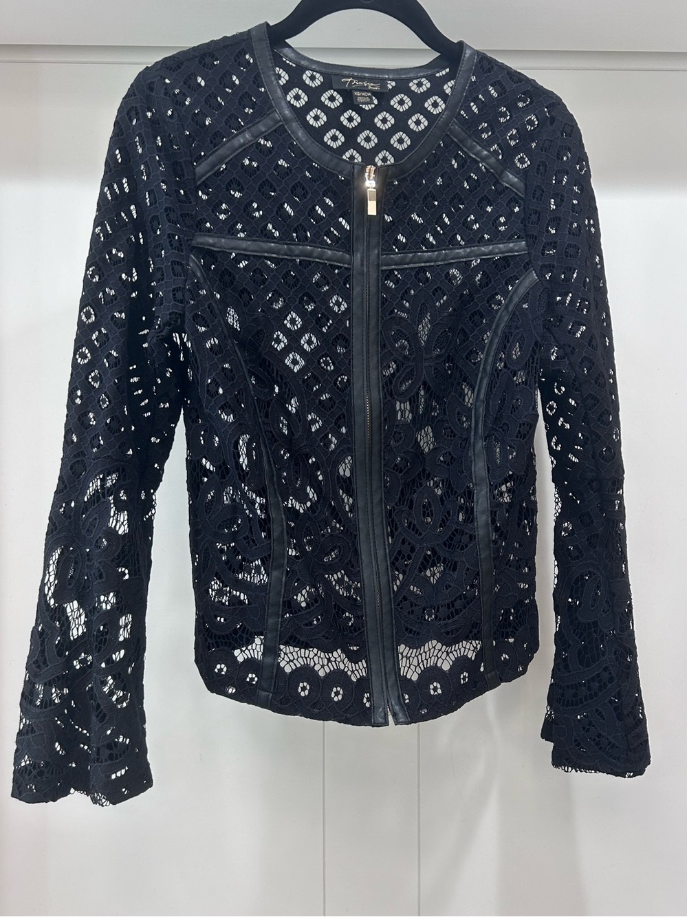 Black Lace Zip-Front Jacket